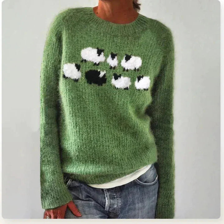 Fiona | Women’s Patterned Crewneck Sweater Luvy Boutique