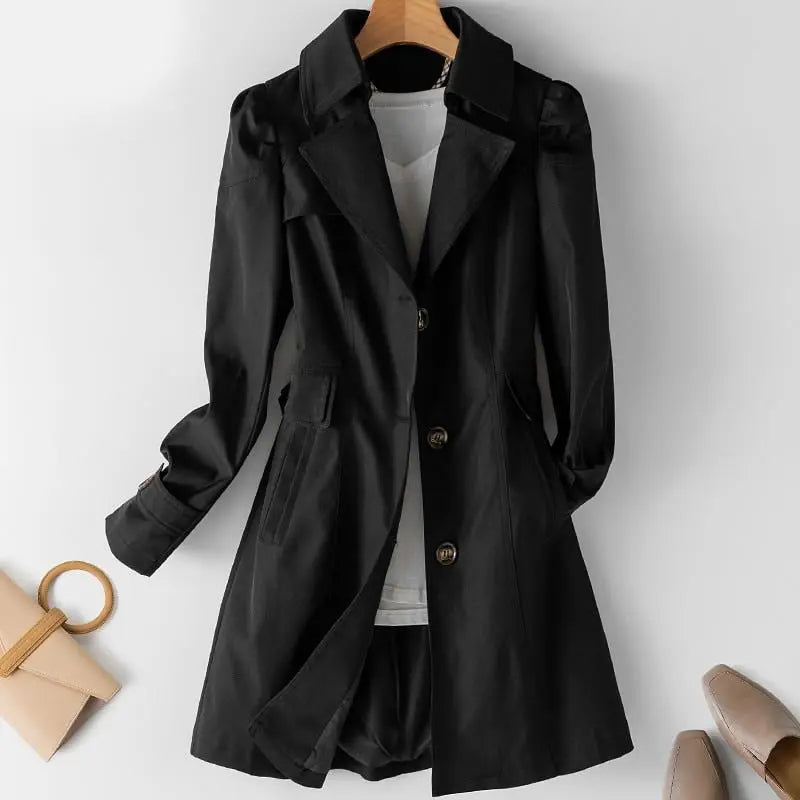 Marit | Women's Button Down Down Trench Coat | Long Luvy Boutique