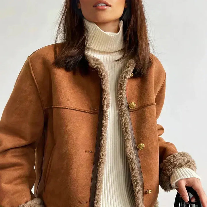 Evelyn | Stylish Shearling-Lined Jacket Luvy Boutique