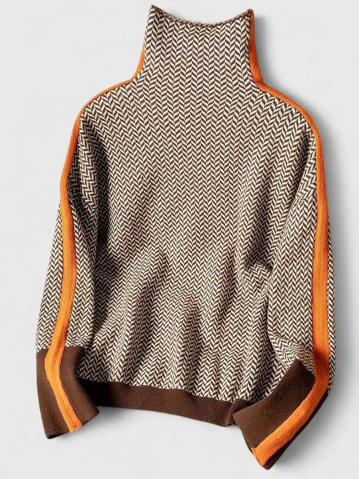 Harper | Women’s Turtleneck Pattern Long Sleeve Sweater Luvy Boutique