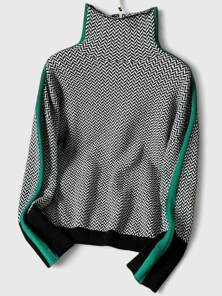 Harper | Women’s Turtleneck Pattern Long Sleeve Sweater Luvy Boutique