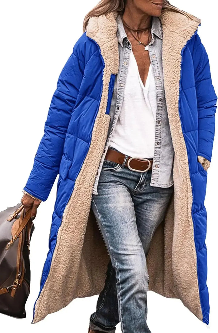 Scarlett | Long Puffer Coat with Fleece Lining and Hood Luvy Boutique