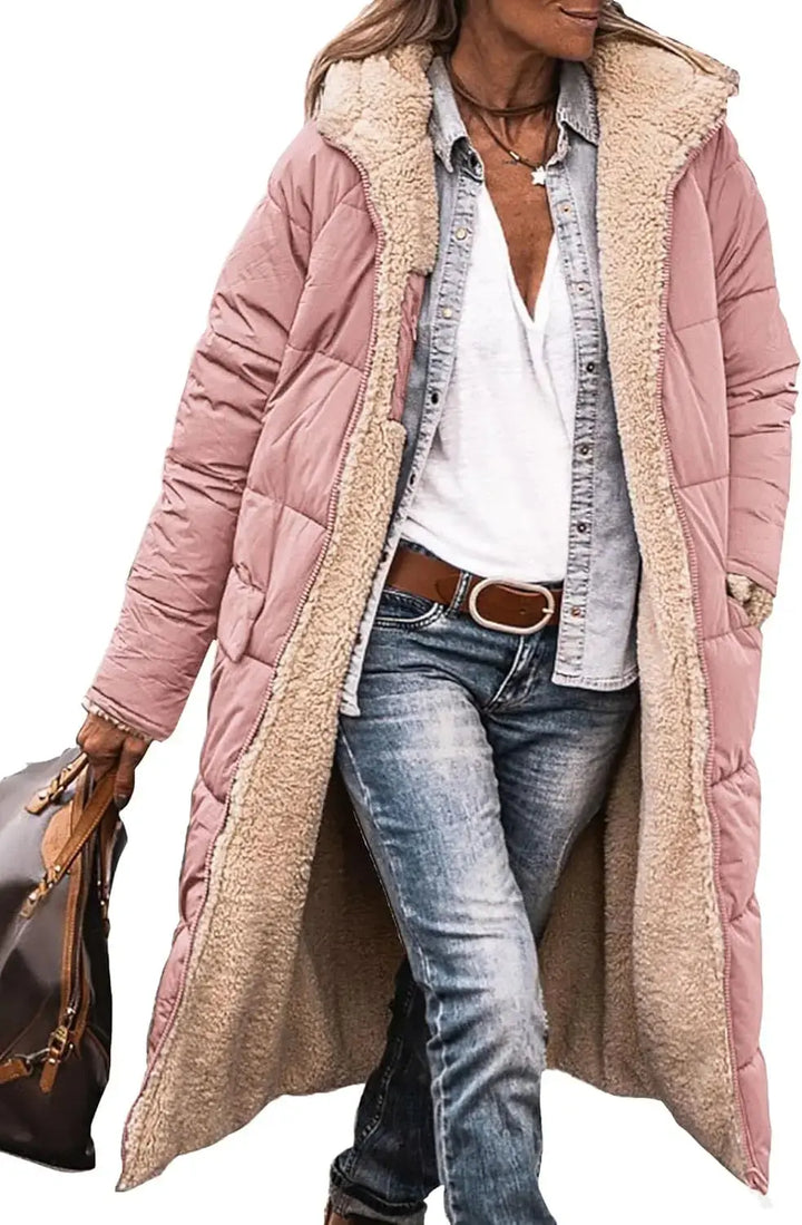 Scarlett | Long Puffer Coat with Fleece Lining and Hood Luvy Boutique