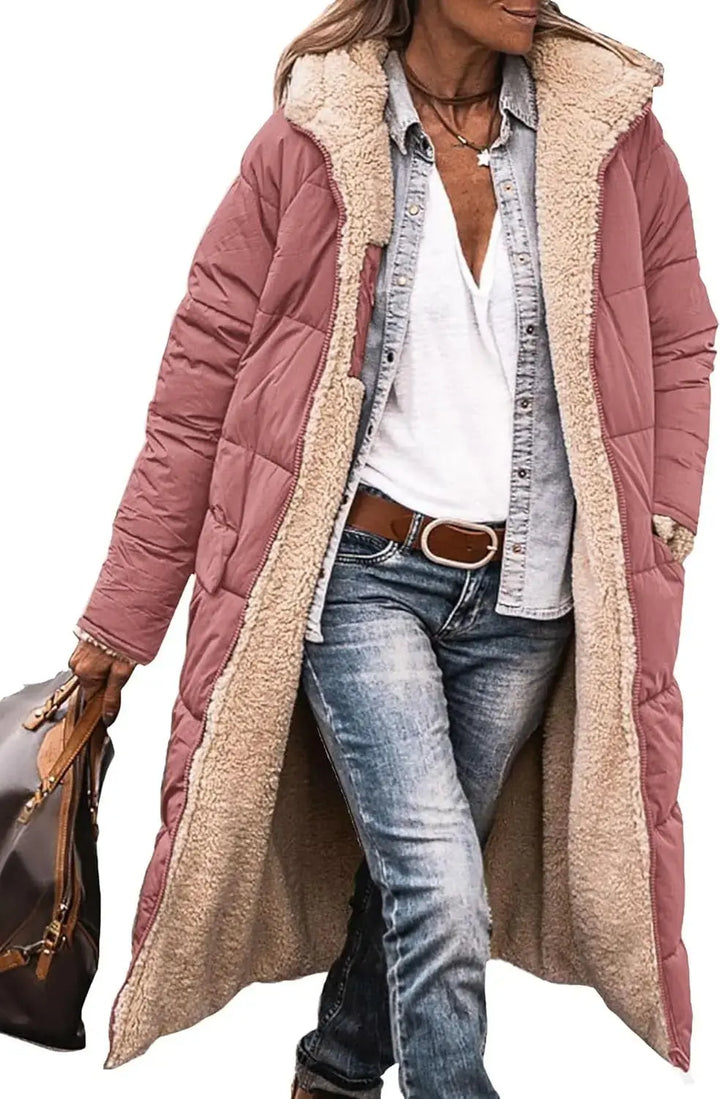Scarlett | Long Puffer Coat with Fleece Lining and Hood Luvy Boutique