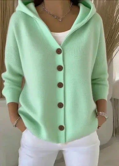 Abigail | Women Hooded Button Front Cardigan Luvy Boutique