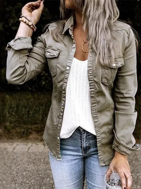Molly | Casual Button-Down Utility Shirt Luvy Boutique