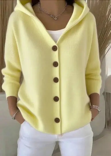 Abigail | Women Hooded Button Front Cardigan Luvy Boutique