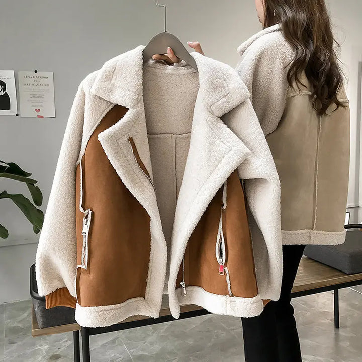 Erin | Stylish Faux Shearling Zip-Up Jacket Luvy Boutique