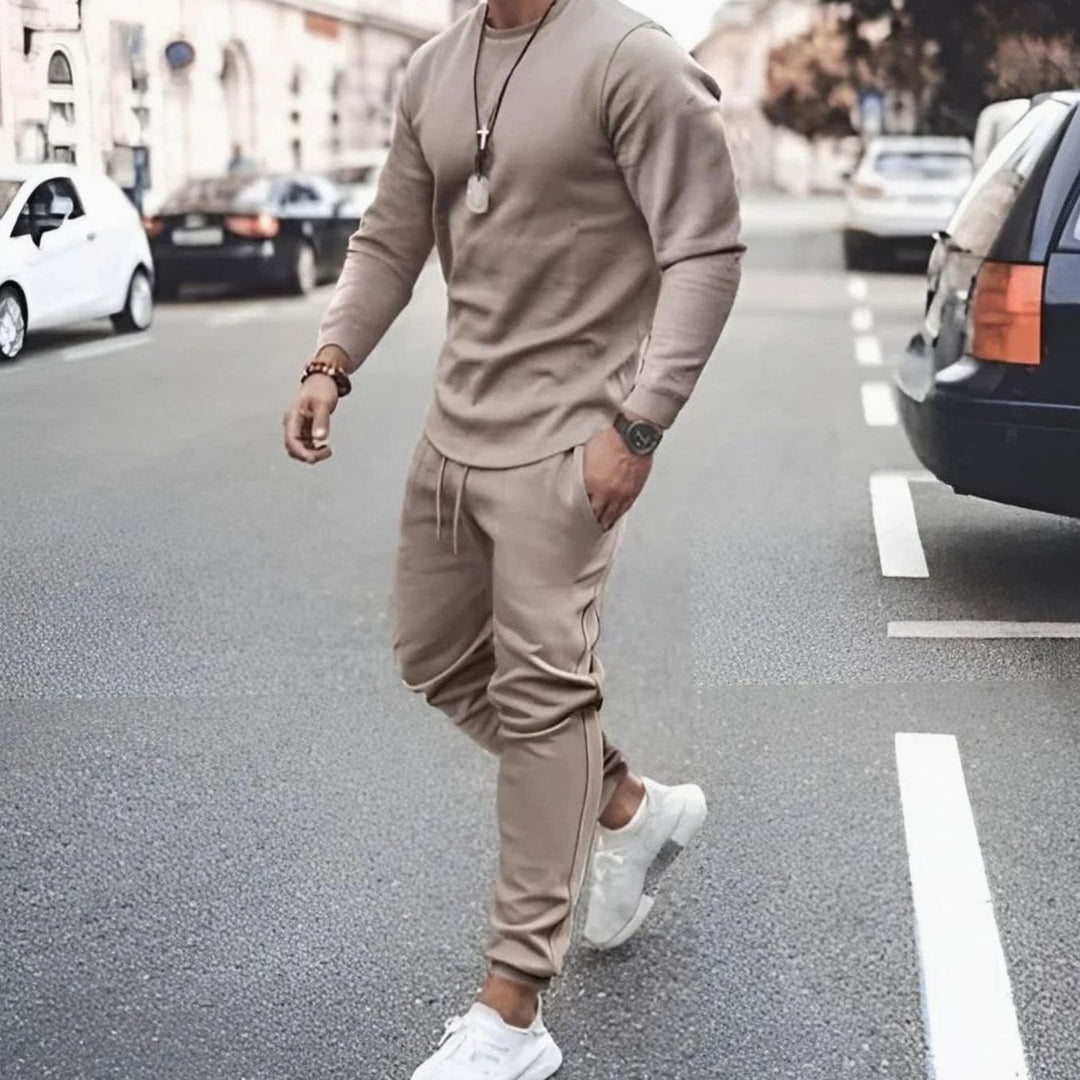 Men's Casual Two-Piece Tracksuit Long-Sleeve Jogger Set