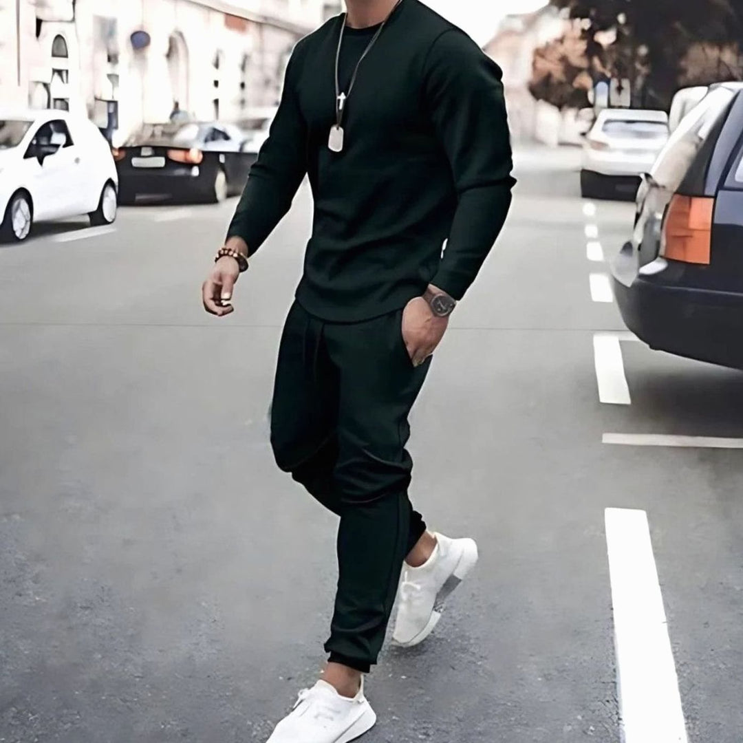 Men's Casual Two-Piece Tracksuit Long-Sleeve Jogger Set