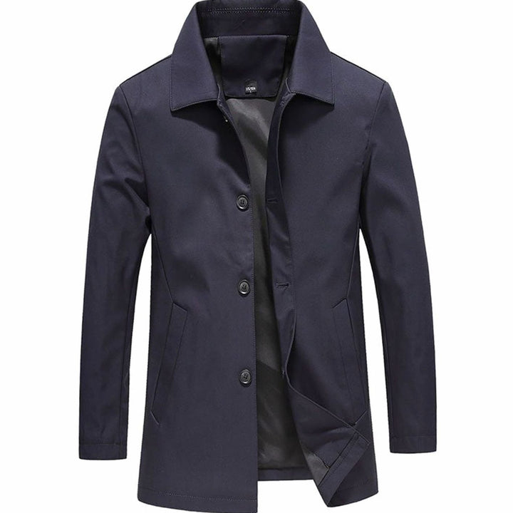Men's Classic Button-Up Lightweight Jacket Tailored Fit - Blue