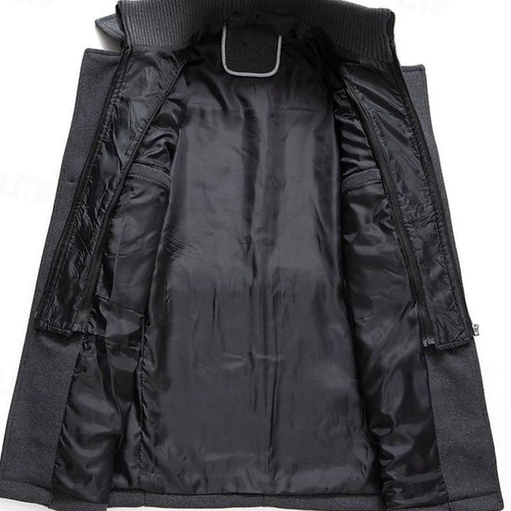 Men's Double-Breasted Wool Coat Tailored Overcoat