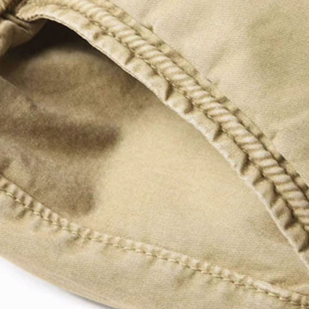 Men's Elastic Waist Cargo Jogger Pants Ribbed Cuff Tapered Fit