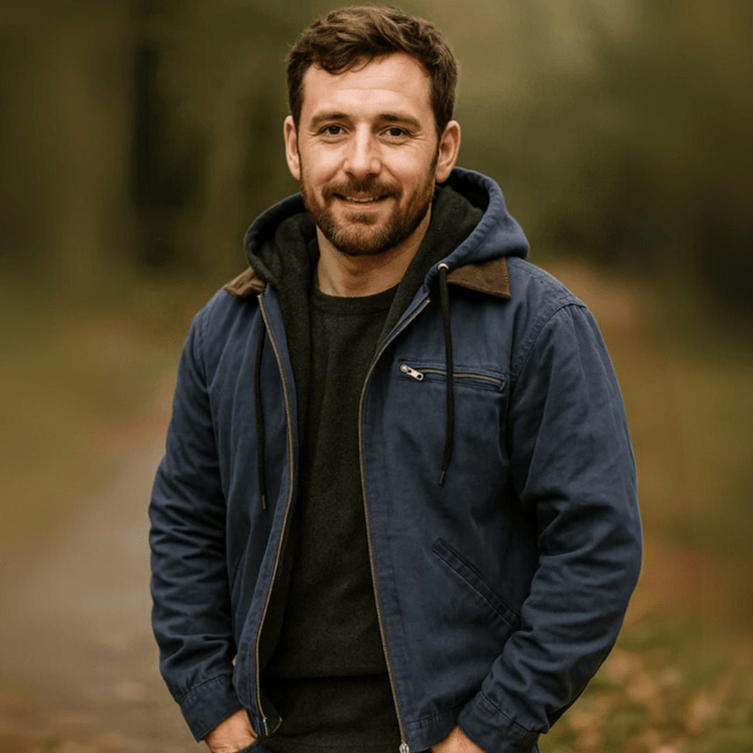 Men's Fleece-Lined Full-Zip Hooded Jacket