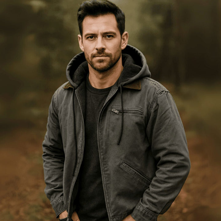 Men's Fleece-Lined Full-Zip Hooded Jacket