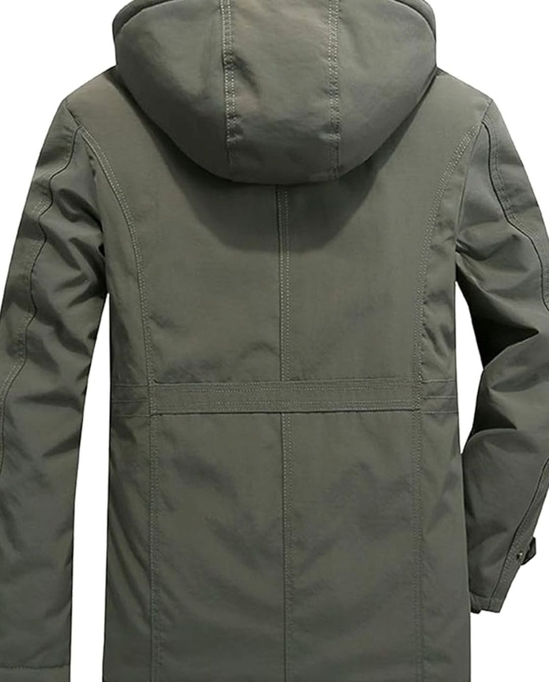 Men's Fleece-Lined Hooded Multi-Pocket Heavy-Duty Winter Jacket
