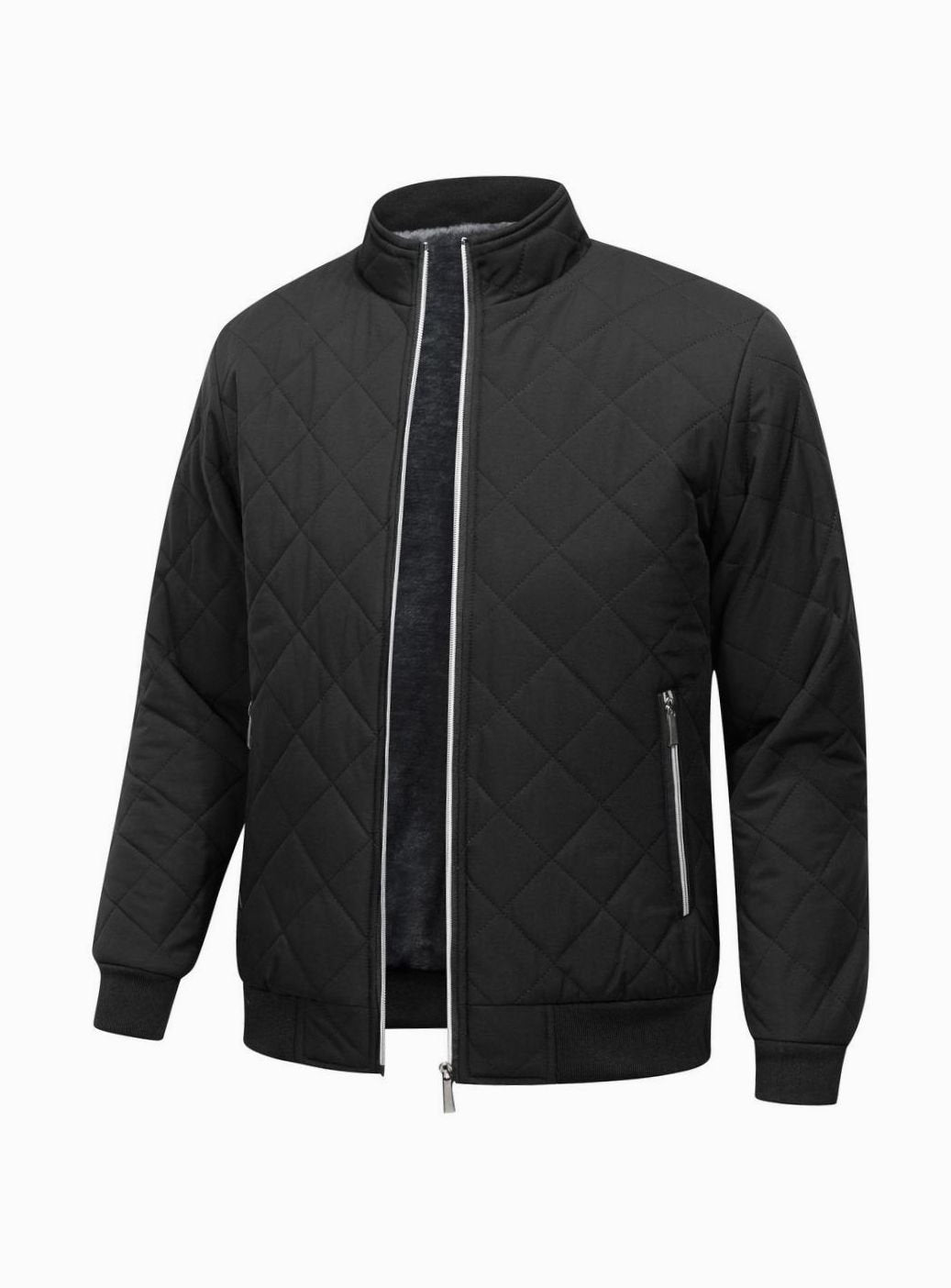 Men's Fleece-Lined Quilted Bomber Jacket