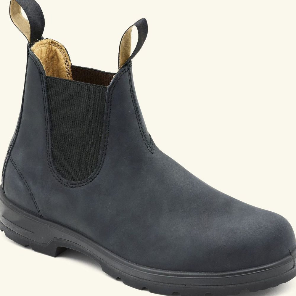 Men's Leather Pull-Tab Slip-On Chelsea Boots - Grey