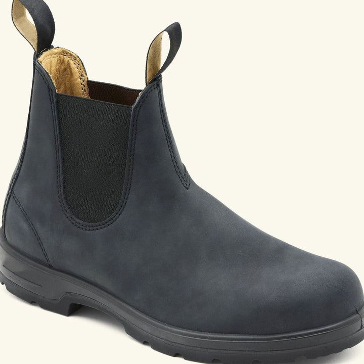 Men's Leather Pull-Tab Slip-On Chelsea Boots - Grey
