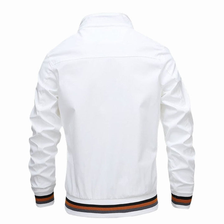 Men's Lightweight Full-Zip Casual Bomber Jacket Ribbed Cuffs
