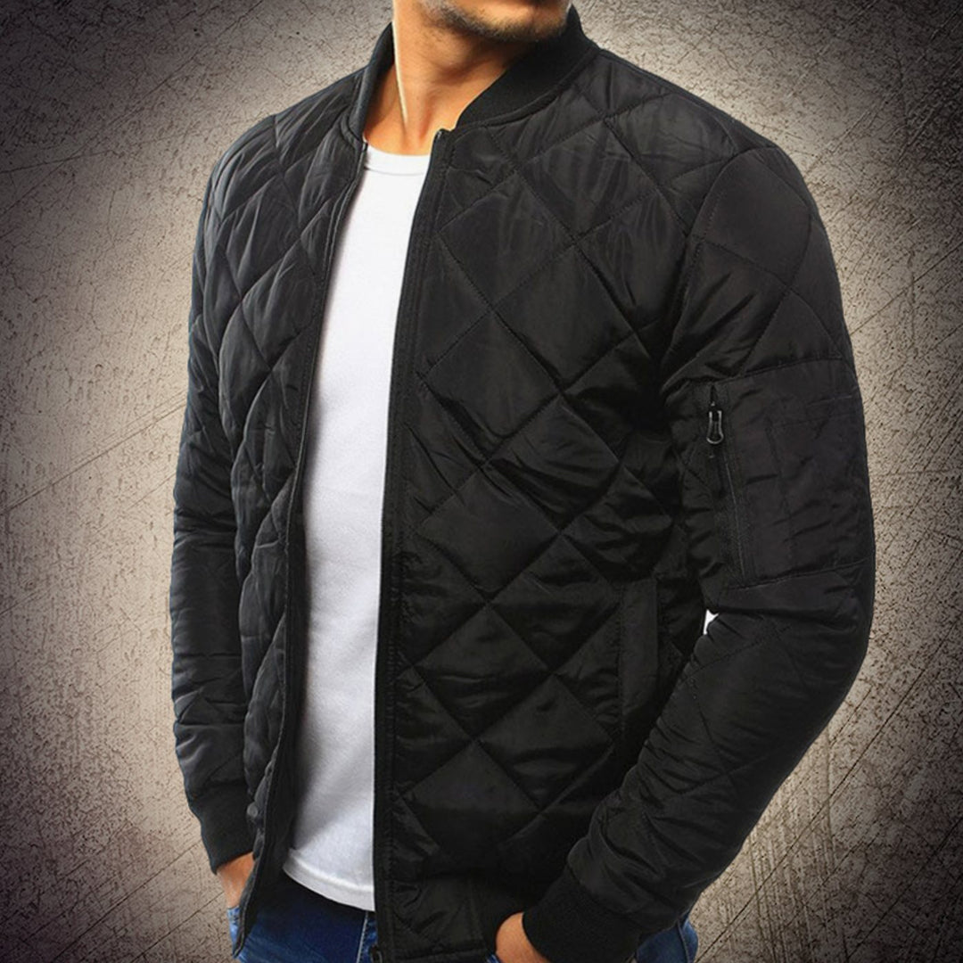 Men's Lightweight Quilted Zip-Up Bomber Jacket