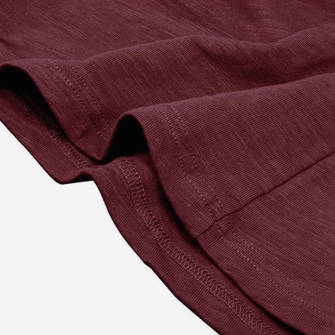 Men's Long-Sleeve Henley Shirt Button-Up Casual Tee