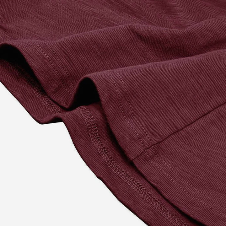 Men's Long-Sleeve Henley Shirt Button-Up Casual Tee