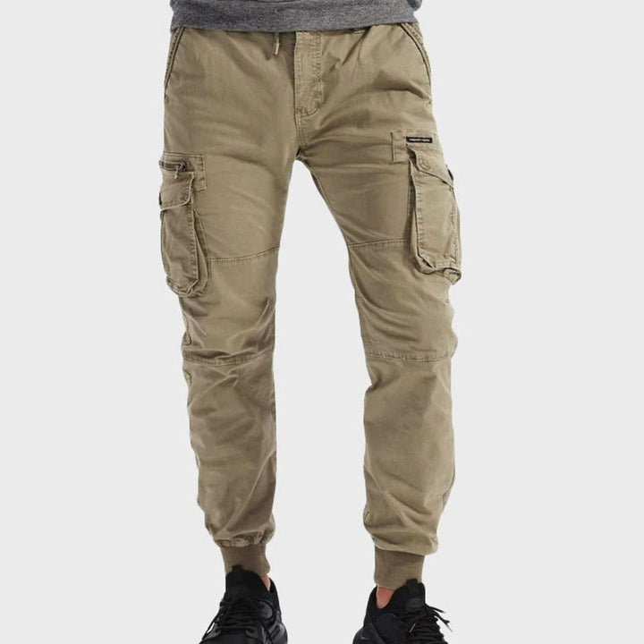 Men's Multi-Pocket Cargo Jogger Pants Cuffed Ankle
