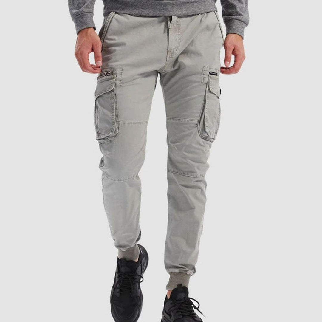 Men's Multi-Pocket Cargo Jogger Pants Cuffed Ankle