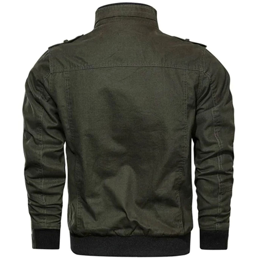 Men's Multi-Pocket Military-Style Cotton Bomber Jacket