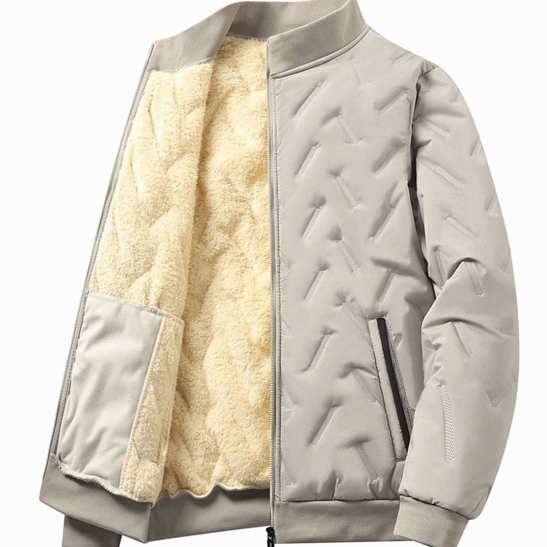 Men's Quilted Fleece-Lined Full-Zip Bomber Jacket
