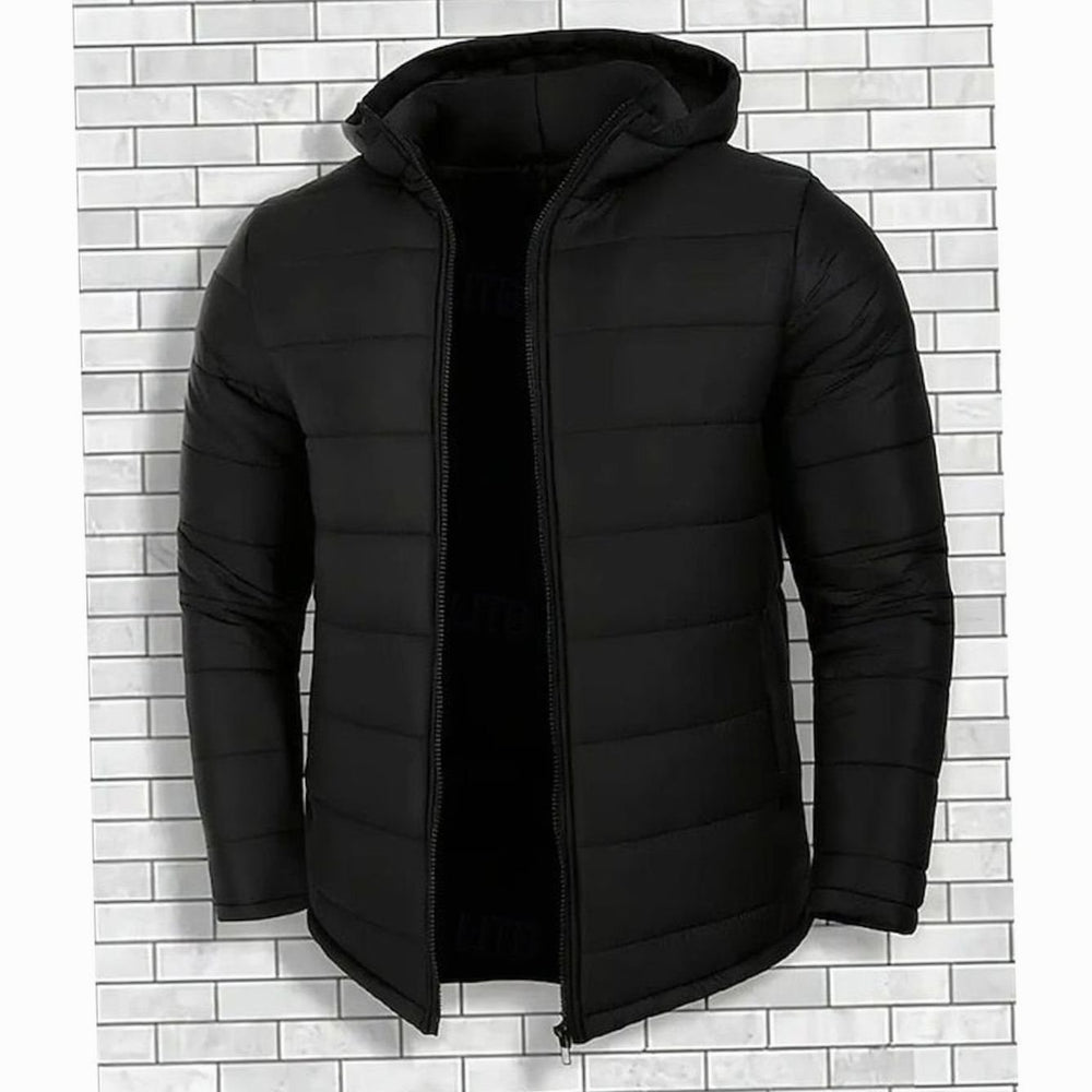 Men's Quilted Hooded Coated Puffer Jacket