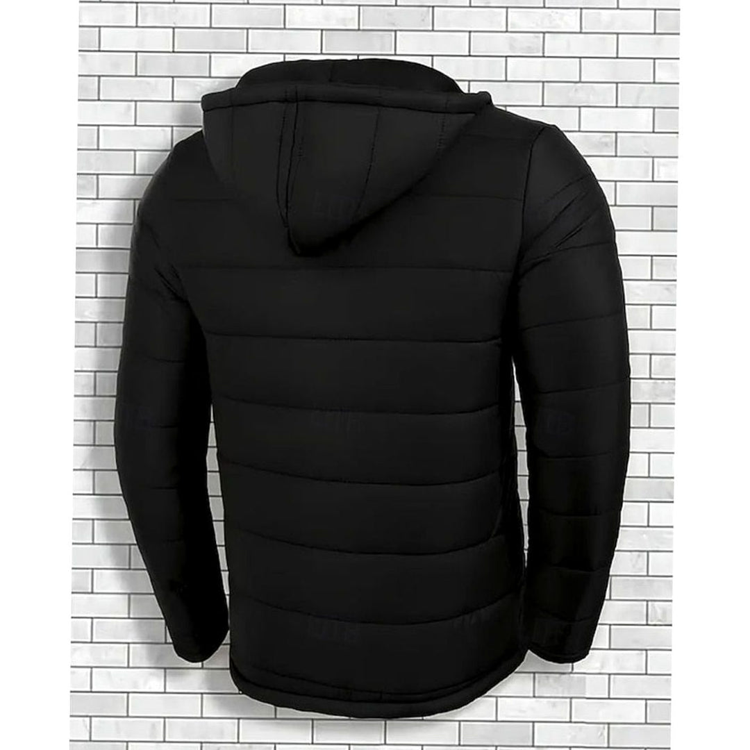 Men's Quilted Hooded Coated Puffer Jacket