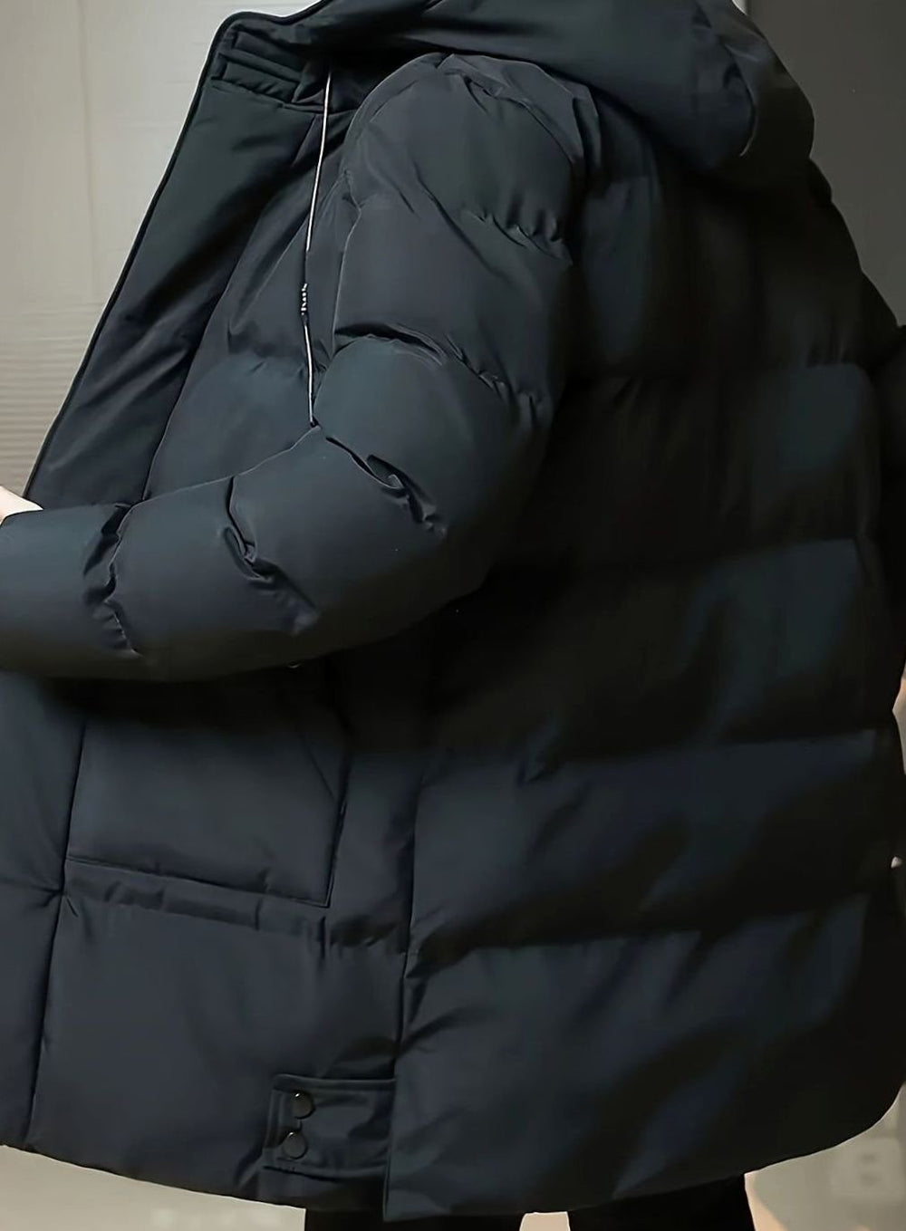 Men's Quilted Hooded Longline Insulated Puffer Coat