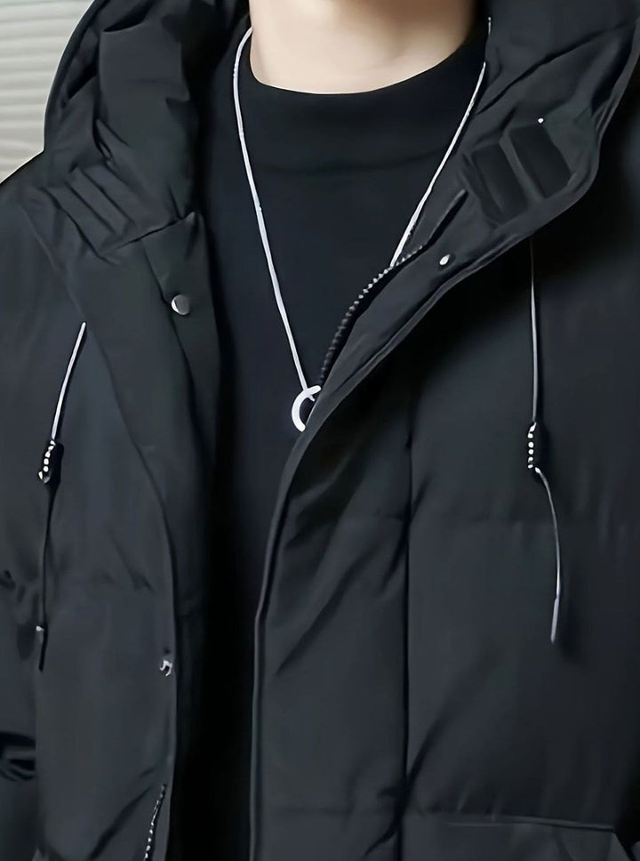 Men's Quilted Hooded Longline Insulated Puffer Coat