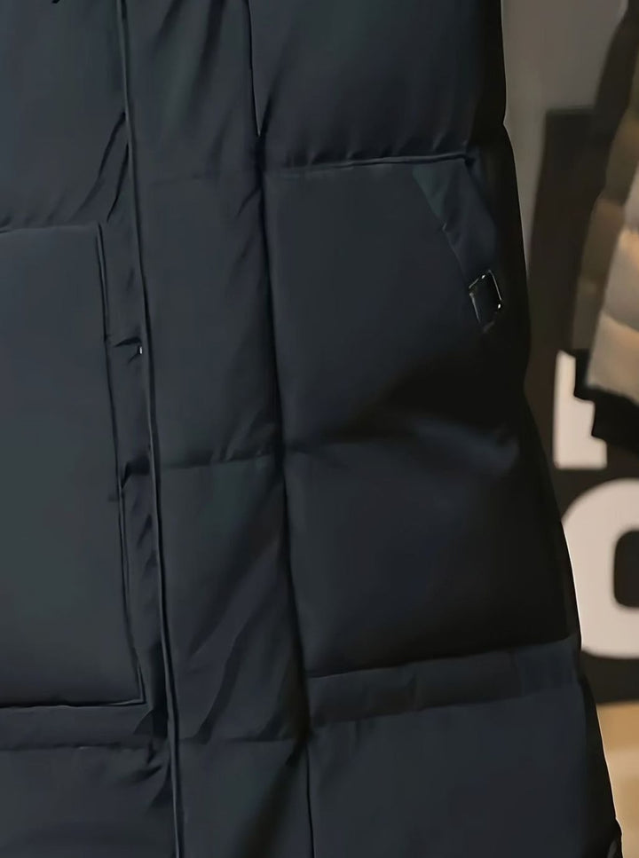 Men's Quilted Hooded Longline Insulated Puffer Coat