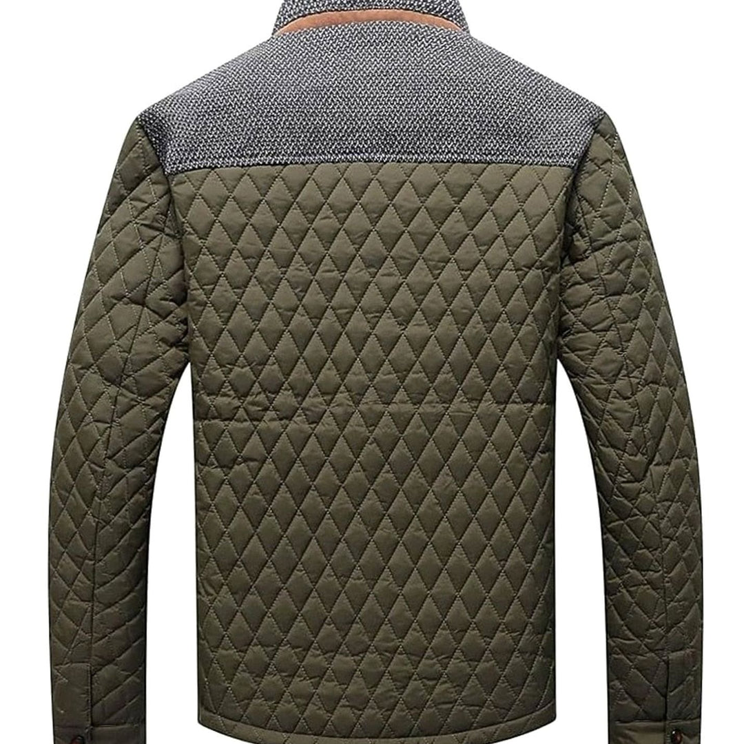 Men's Quilted Stand-Collar Button-Front Jacket