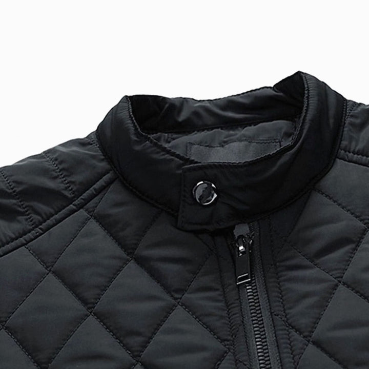Men's Quilted Stand-Collar Full-Zip Bomber Jacket
