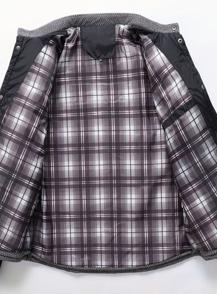 Men's Quilted Stand-Collar Zip-Up Insulated Jacket