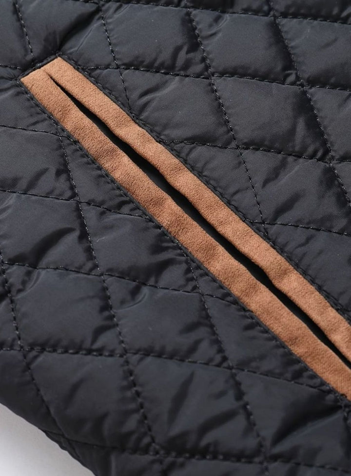 Men's Quilted Stand-Collar Zip-Up Insulated Jacket