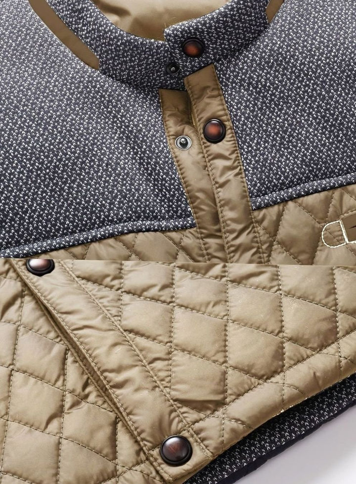 Men's Quilted Stand-Collar Zip-Up Insulated Jacket