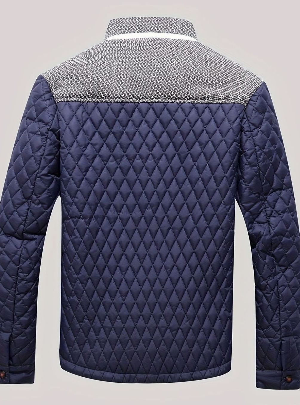 Men's Quilted Stand-Collar Zip-Up Insulated Jacket