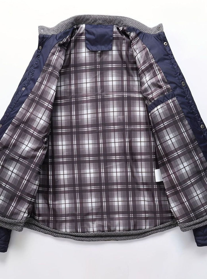 Men's Quilted Stand-Collar Zip-Up Insulated Jacket