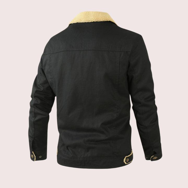 Men's Sherpa-Lined Snap-Button Outdoor Casual Jacket