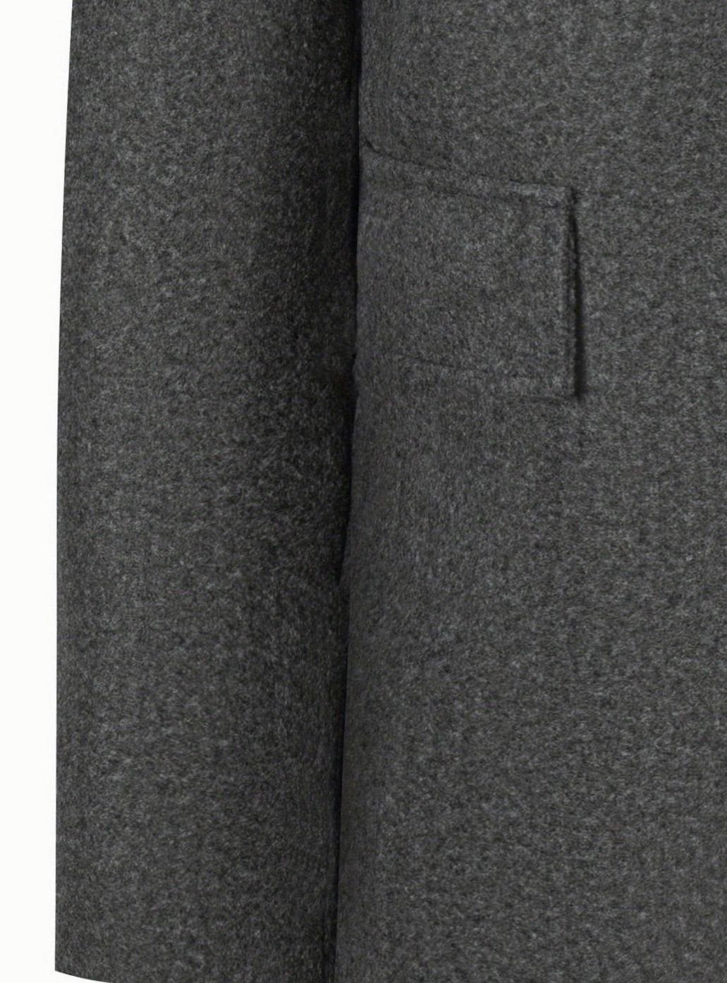 Men's Single-Breasted Wool Coat Tailored Overcoat, Dark Gray