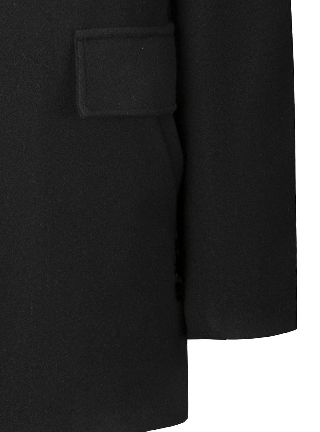 Men's Single-Breasted Wool Coat Tailored Overcoat, Dark Gray