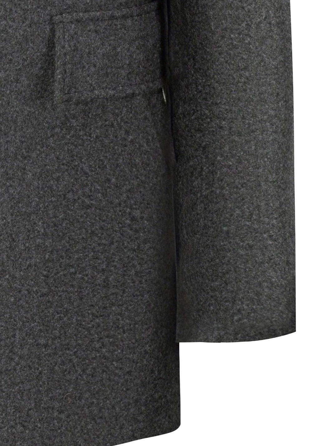 Men's Single-Breasted Wool Coat Tailored Overcoat, Dark Gray