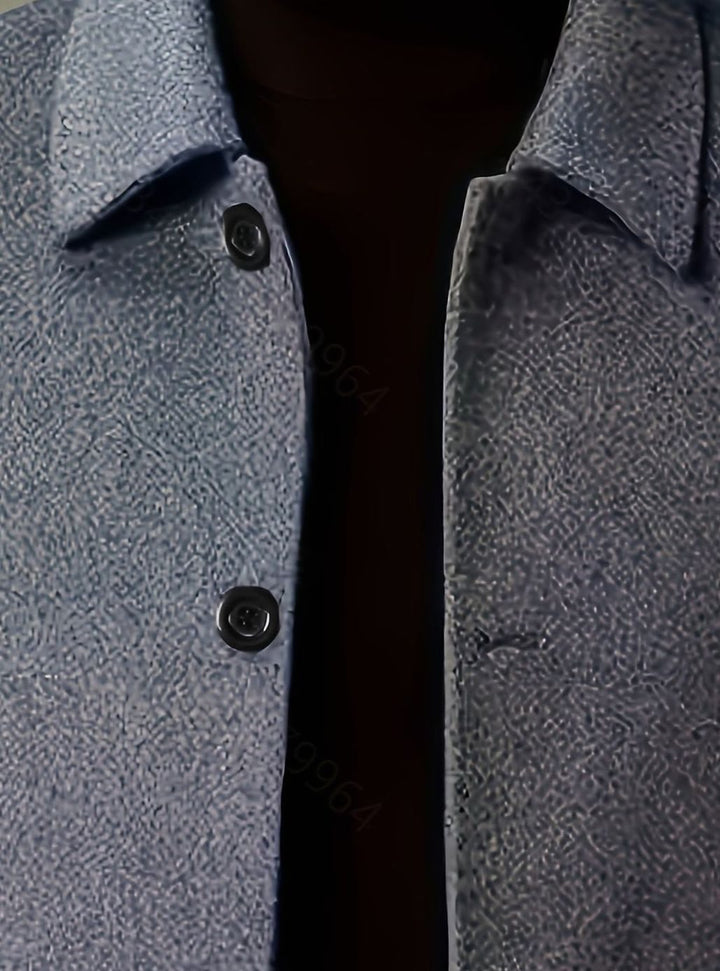 Men's Single-Breasted Wool Overcoat Classic Lapel Collar, Dark Gray
