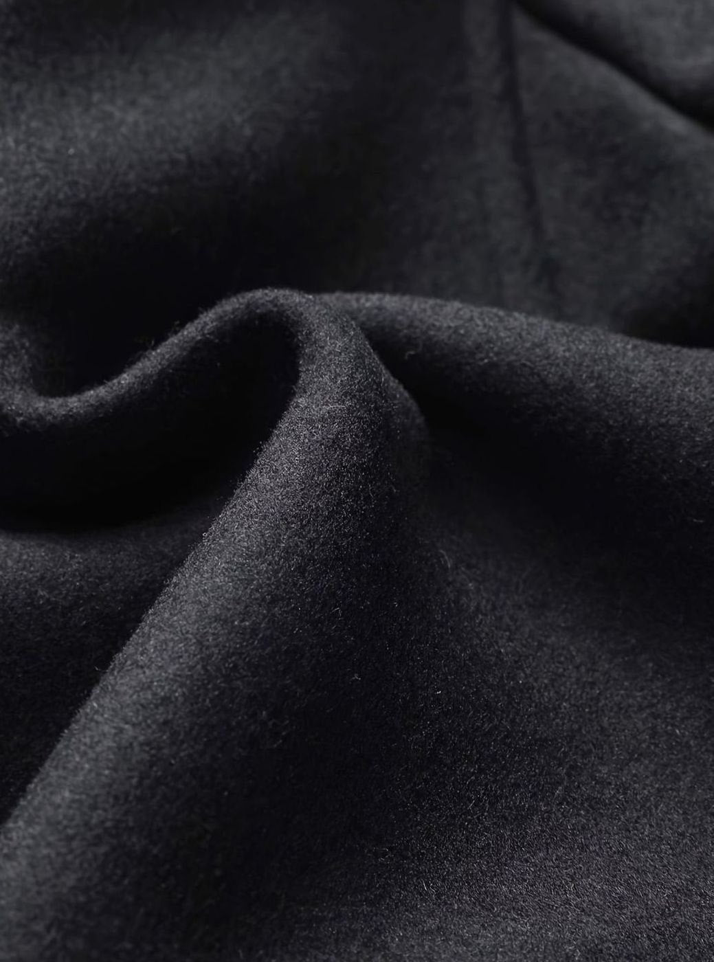 Men's Single-Breasted Wool Overcoat Tailored Lapel Coat, Black
