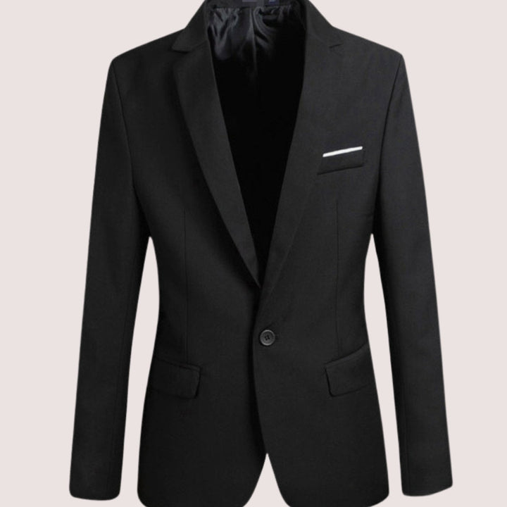 Men's Slim Modern Fit Blazer Single-Button Notch Lapel - Black